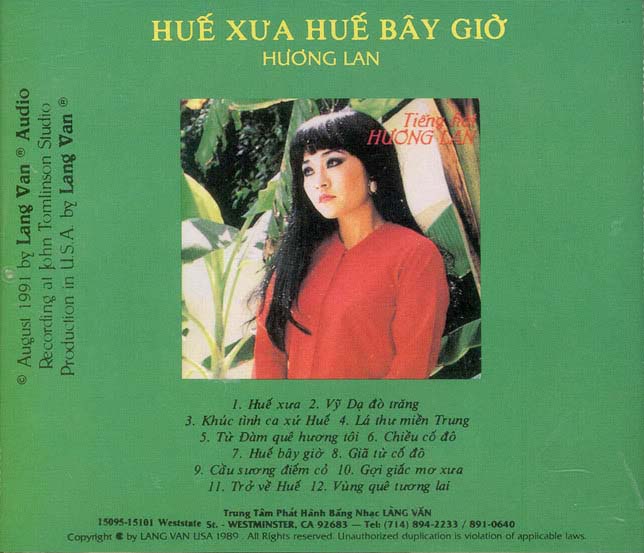 Huong Lan - Hue Xua Hue Bay Gio (Back)