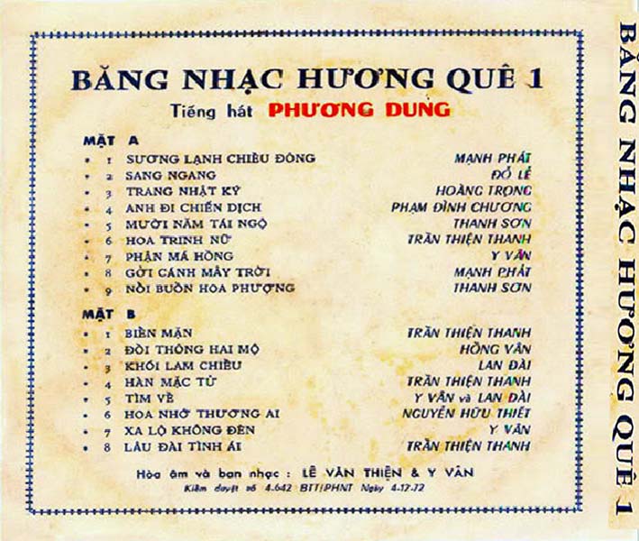 bang nhac huong que 1
